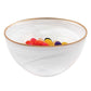 HomeRoots 6 Hand Crafted White Gold Glass Bowl With Gold Rim