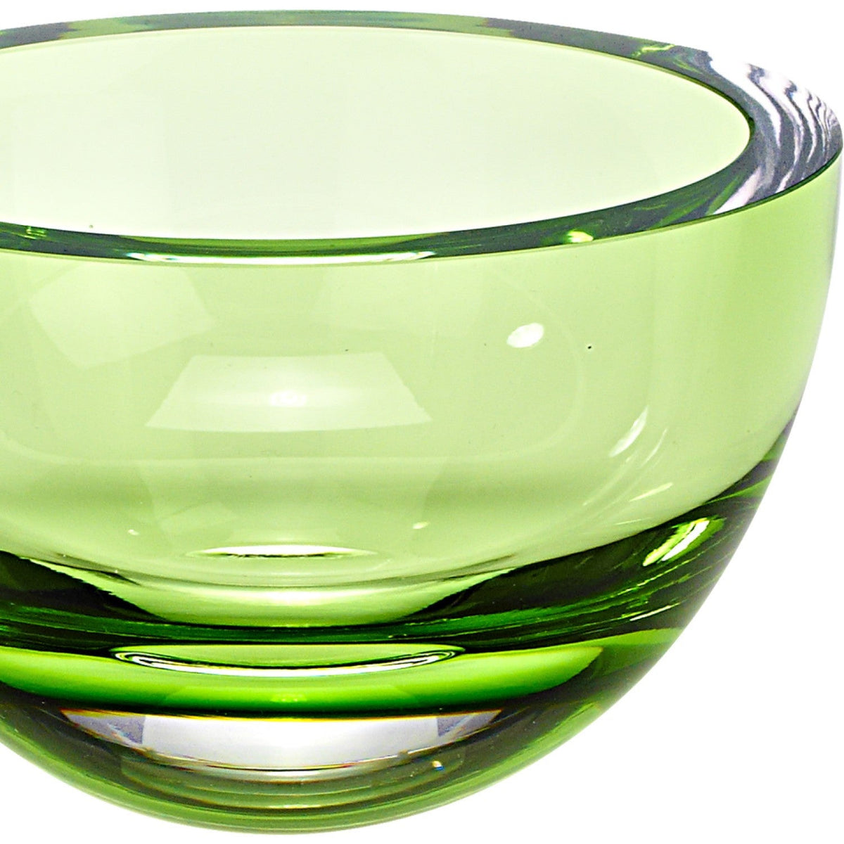 HomeRoots 6-Mouth Blown Crystal European Made Lead Free Spring Green Bowl