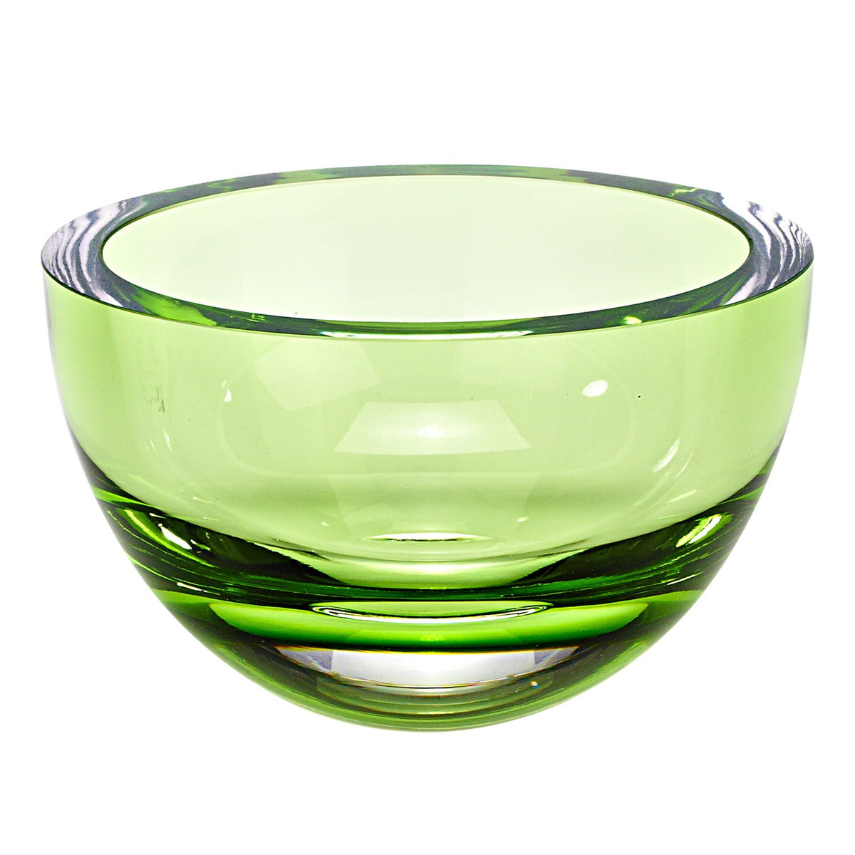 HomeRoots 6-Mouth Blown Crystal European Made Lead Free Spring Green Bowl