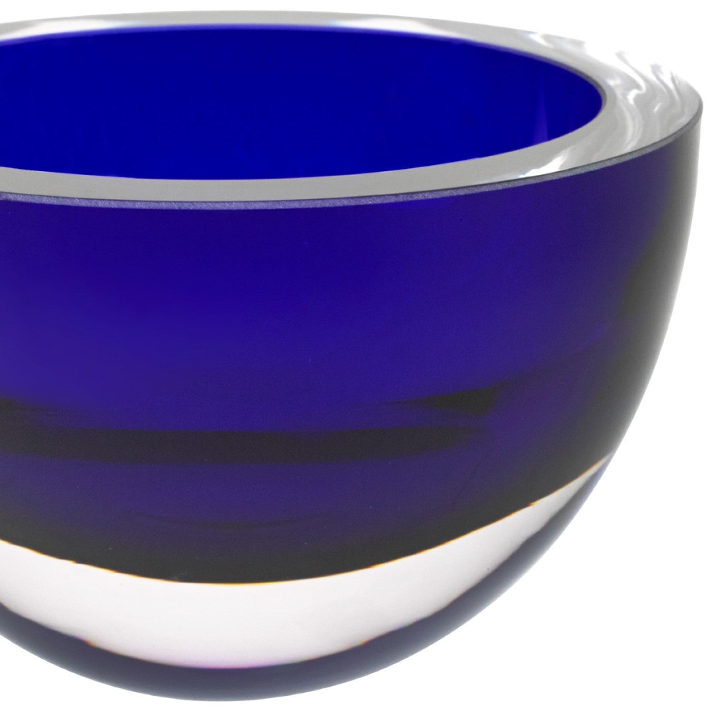 HomeRoots 6-Mouth Blown European Made Lead Free Cobalt Blue Crystal Bowl