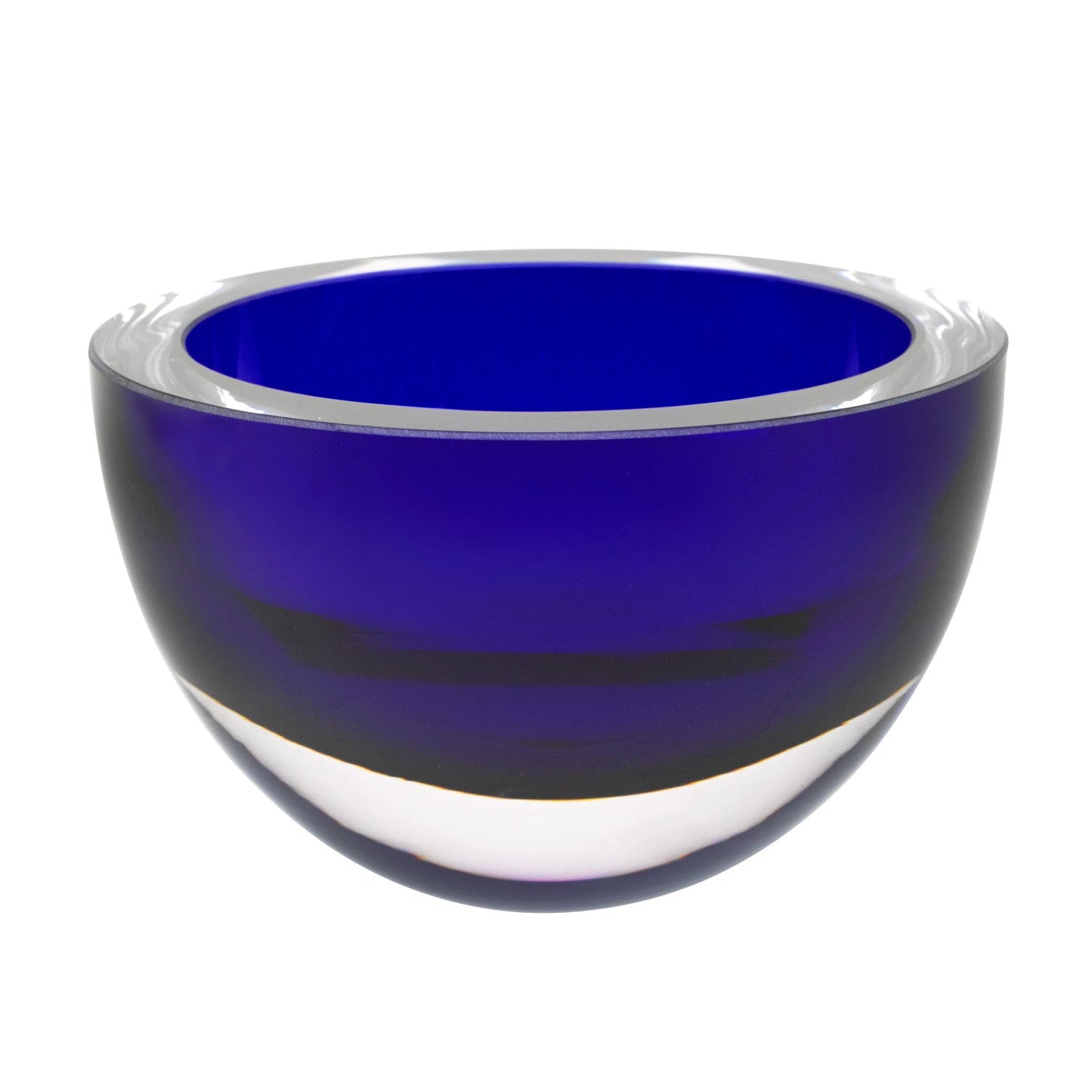 HomeRoots 6-Mouth Blown European Made Lead Free Cobalt Blue Crystal Bowl
