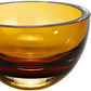 HomeRoots 6" Mouth Blown European Made Lead Free Crystal Bowl in Amber Finish