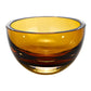 HomeRoots 6" Mouth Blown European Made Lead Free Crystal Bowl in Amber Finish
