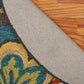 HomeRoots 6' Round Blue Floral Mandala Area Rug