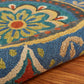 HomeRoots 6' Round Blue Floral Mandala Area Rug