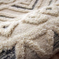 HomeRoots 6' Round Cream Modern Geometric Area Rug