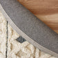 HomeRoots 6' Round Cream and Blue Striped Diamonds Area Rug