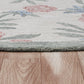 HomeRoots 6' Round Gray Floral Traditional Area Rug
