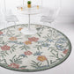 HomeRoots 6' Round Gray Floral Traditional Area Rug