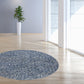 HomeRoots 6' Round Indigo or Ivory Heather Plain Indoor Area Rug