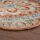 HomeRoots 6' Round Orange Scalloped Edge Area Rug