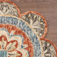 HomeRoots 6' Round Orange Scalloped Edge Area Rug