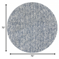 HomeRoots 6' Round Slate Heather Plain Indoor Area Rug