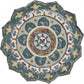 HomeRoots 6' Round Teal Decorative Floral Area Rug