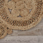 HomeRoots 6' Tan Floral Rings Jute Area Rug