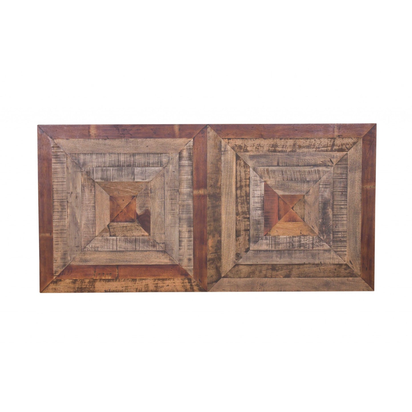 HomeRoots 6 Wood 3 Iron Small Dining Table In Natural Black Finish