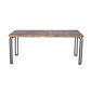 HomeRoots 6 Wood 3 Iron Small Dining Table In Natural Black Finish