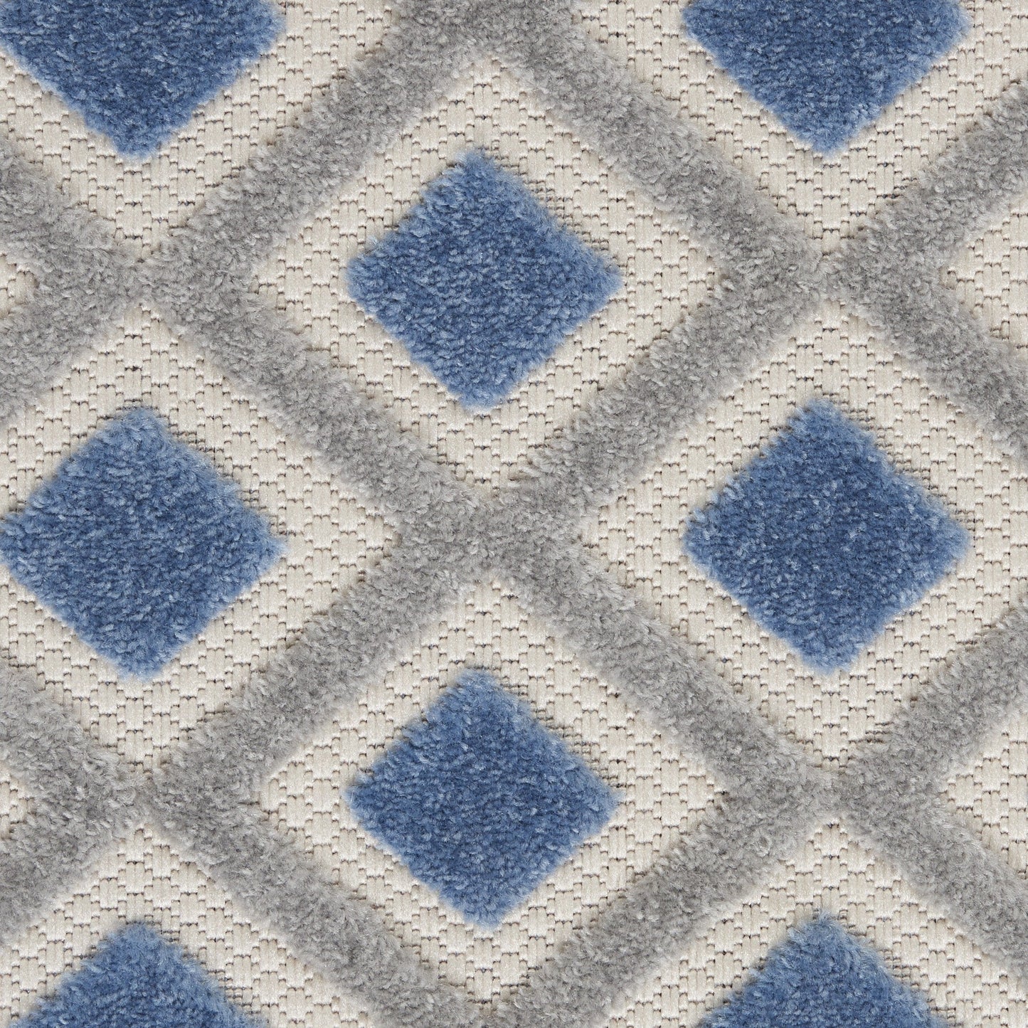 HomeRoots 6' x 9' Blue and Gray Indoor Outdoor Area Rug