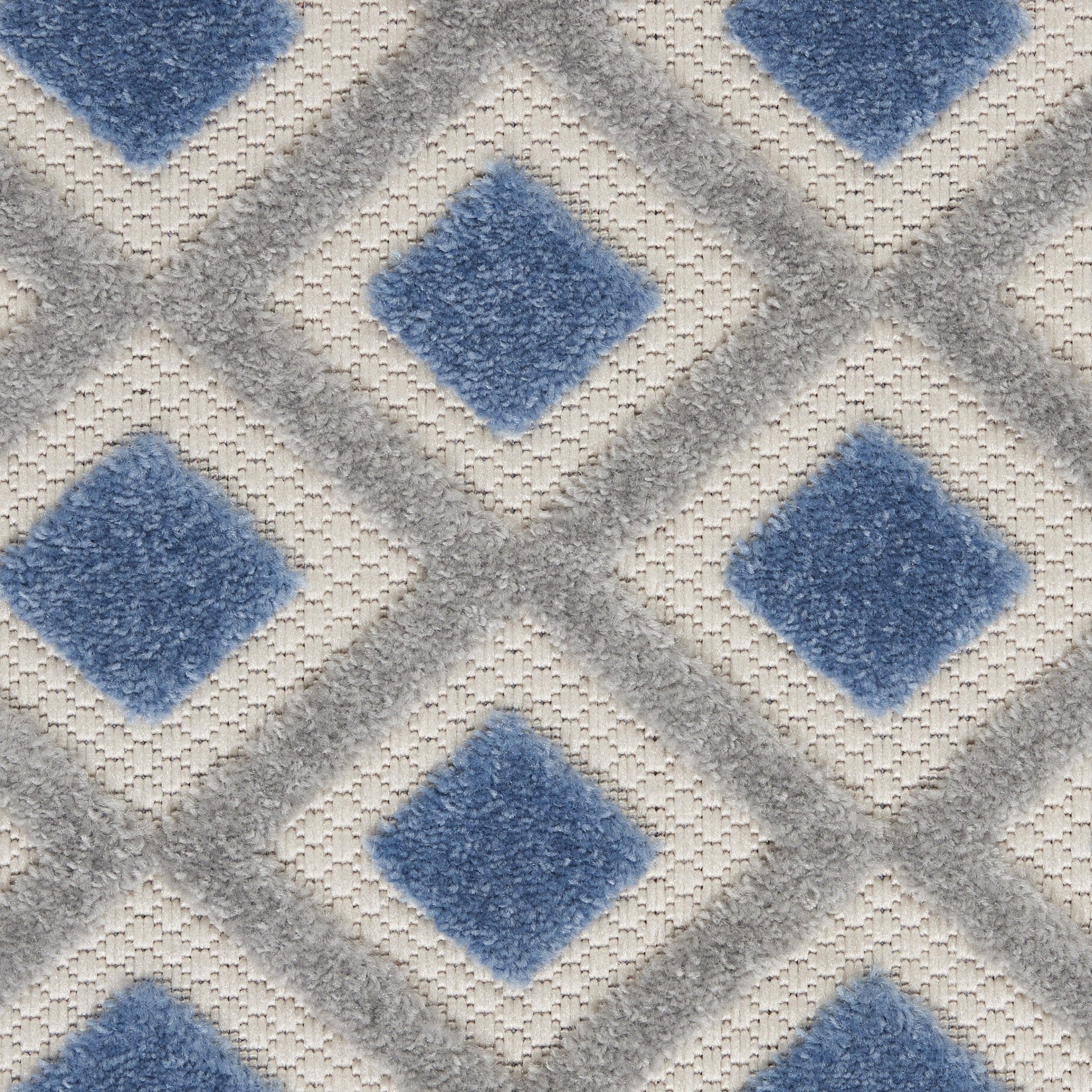 HomeRoots 6' x 9' Blue and Gray Indoor Outdoor Area Rug