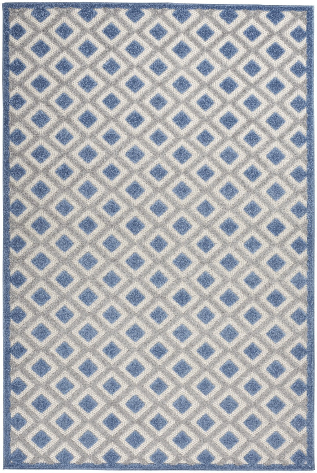HomeRoots 6' x 9' Blue and Gray Indoor Outdoor Area Rug