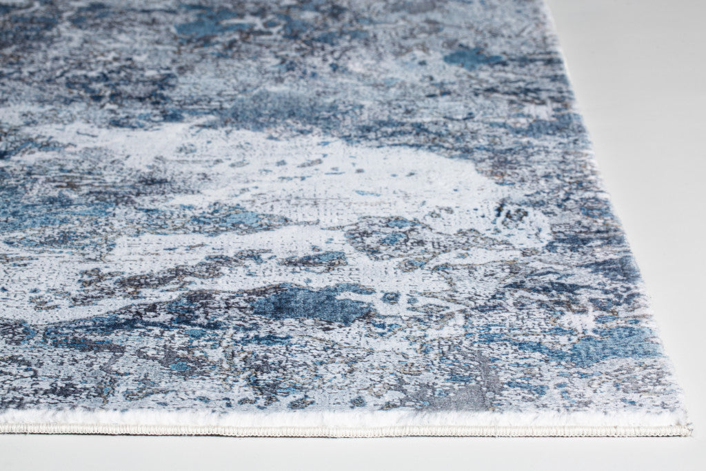 HomeRoots 6' x 9' Gray Blue Abstract Galaxy Area Rug