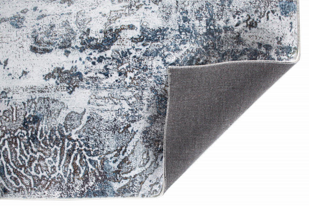 HomeRoots 6' x 9' Gray Blue Abstract Galaxy Area Rug