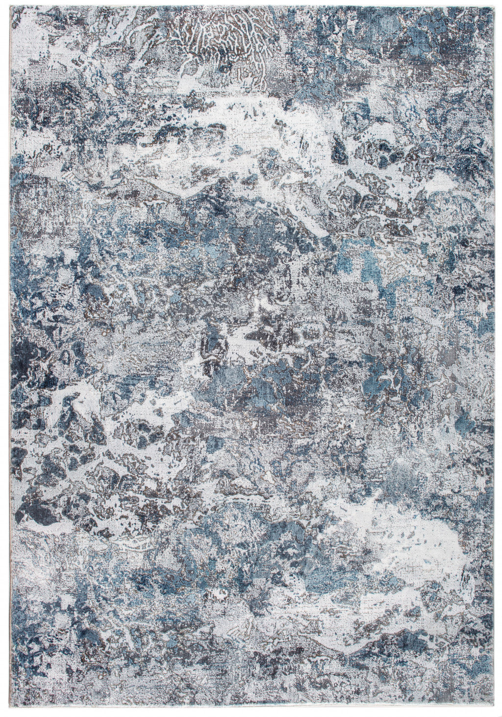 HomeRoots 6' x 9' Gray Blue Abstract Galaxy Area Rug