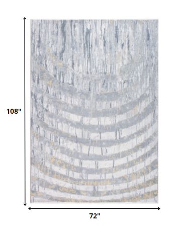 HomeRoots 6' x 9' Gray Distressed Steps Abstract Area Rug