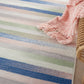 HomeRoots 6' x 9' Ivory Halftone Stripe Area Rug