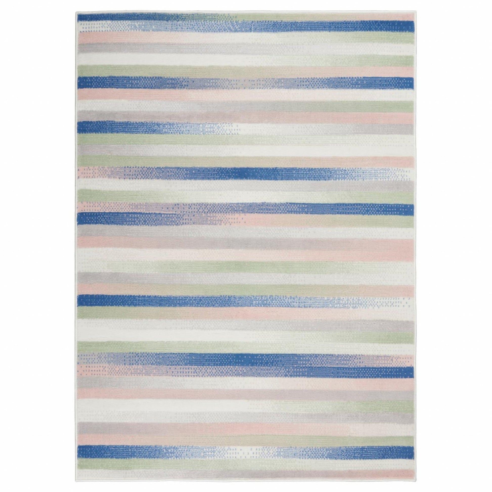 HomeRoots 6' x 9' Ivory Halftone Stripe Area Rug