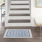 HomeRoots 6' x 9' Ivory and Blue Geometric Area Rug