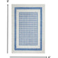 HomeRoots 6' x 9' Ivory and Blue Geometric Area Rug