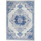 HomeRoots 6' x 9' Ivory and Blue Medallion Area Rug