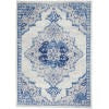HomeRoots 6' x 9' Ivory and Blue Medallion Area Rug