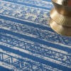 HomeRoots 6' x 9' Light Blue and Ivory Distressed Area Rug