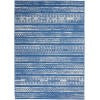 HomeRoots 6' x 9' Light Blue and Ivory Distressed Area Rug
