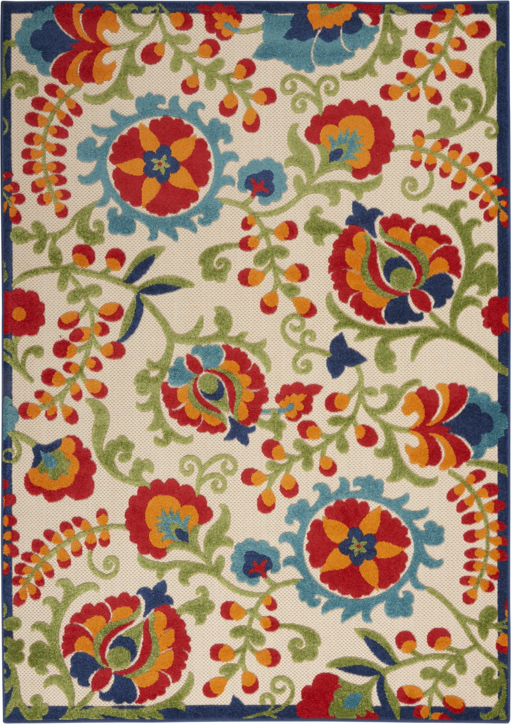 HomeRoots 6' x 9' Mediterra Indoor Outdoor Area Rug