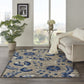 HomeRoots 6' x 9' Natural and Blue Indoor Outdoor Area Rug