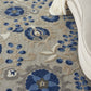 HomeRoots 6' x 9' Natural and Blue Indoor Outdoor Area Rug