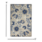 HomeRoots 6' x 9' Natural and Blue Indoor Outdoor Area Rug