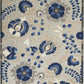 HomeRoots 6' x 9' Natural and Blue Indoor Outdoor Area Rug