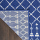 HomeRoots 6' x 9' Navy Blue and Ivory Berber Pattern Area Rug