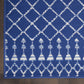 HomeRoots 6' x 9' Navy Blue and Ivory Berber Pattern Area Rug