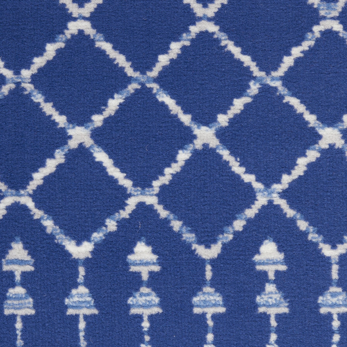 HomeRoots 6' x 9' Navy Blue and Ivory Berber Pattern Area Rug