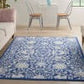 HomeRoots 6' x 9' Navy and Ivory Intricate Floral Area Rug