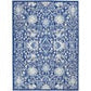 HomeRoots 6' x 9' Navy and Ivory Intricate Floral Area Rug
