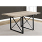 HomeRoots 60" Rectangular Manufactured Wood and Metal Dining Table in Dark Taupe and Black Finish