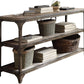 HomeRoots 60" Rustic Weathered Oak Console Storage Table