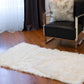 HomeRoots 60" x 36" Rectangular Faux Fur Area Rug in Off White Finish