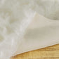 HomeRoots 60" x 36" Rectangular Faux Fur Area Rug in Off White Finish
